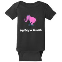 Anything Is Possible Elephant Bicycle Baby Bodysuit