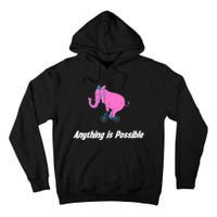 Anything Is Possible Elephant Bicycle Tall Hoodie