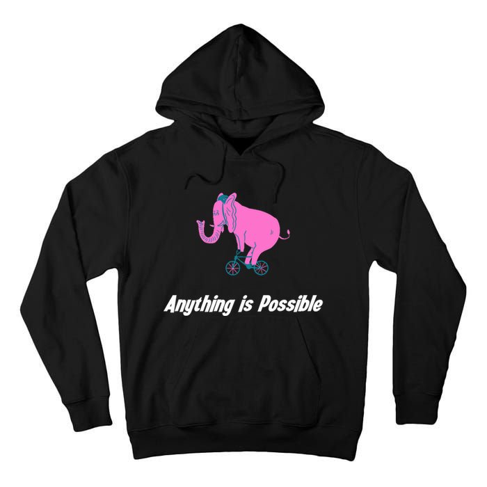 Anything Is Possible Elephant Bicycle Tall Hoodie