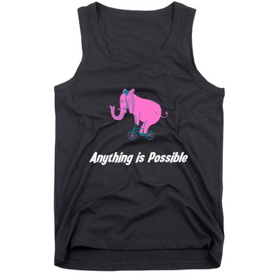 Anything Is Possible Elephant Bicycle Tank Top