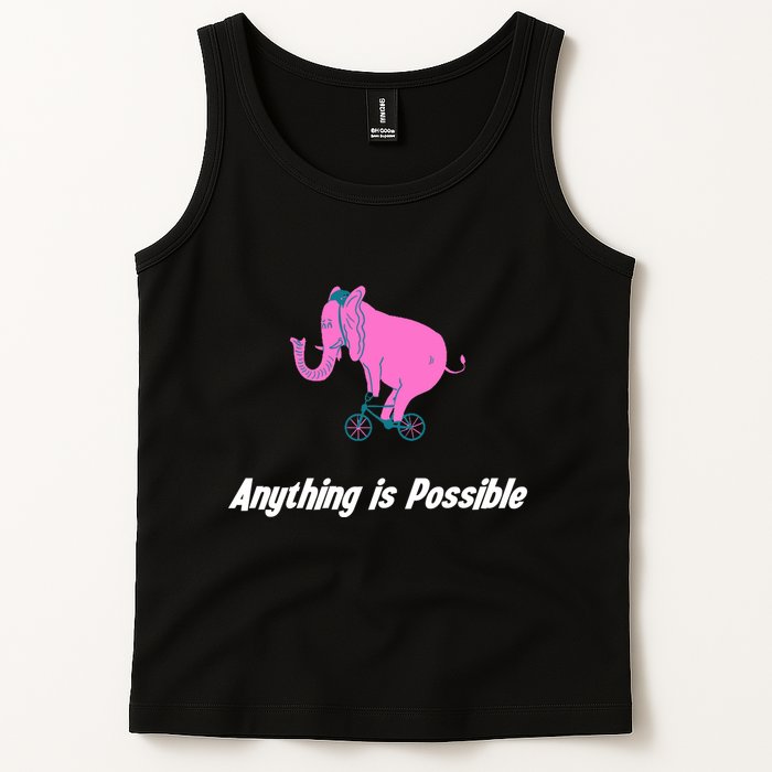 Anything Is Possible Elephant Bicycle Tank Top
