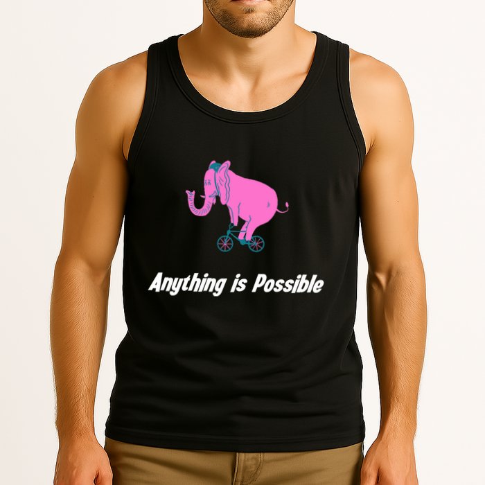 Anything Is Possible Elephant Bicycle Tank Top