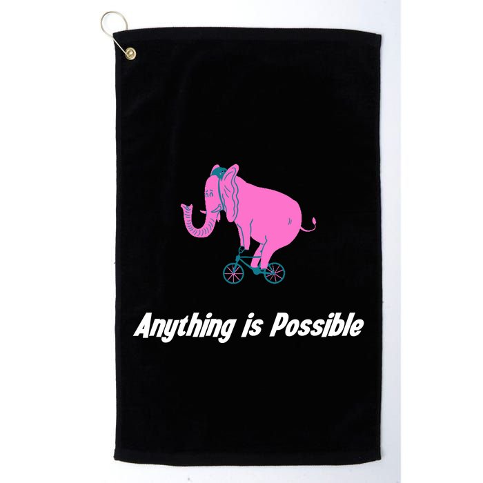 Anything Is Possible Elephant Bicycle Golf Towel