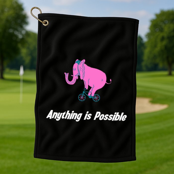Anything Is Possible Elephant Bicycle Golf Towel