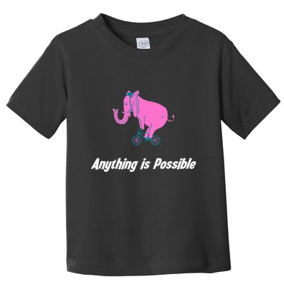 Anything Is Possible Elephant Bicycle Toddler T-Shirt