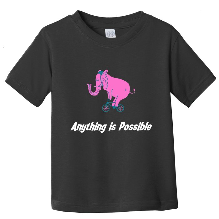 Anything Is Possible Elephant Bicycle Toddler T-Shirt