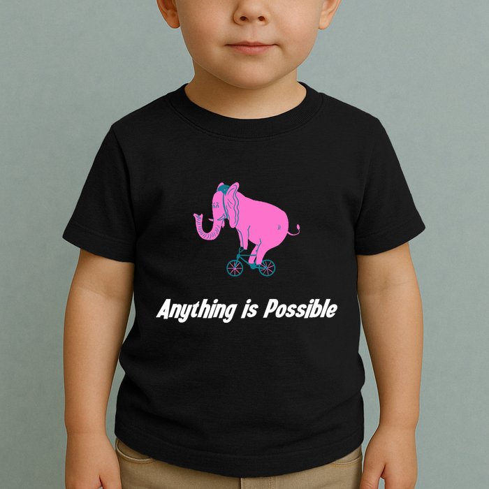 Anything Is Possible Elephant Bicycle Toddler T-Shirt