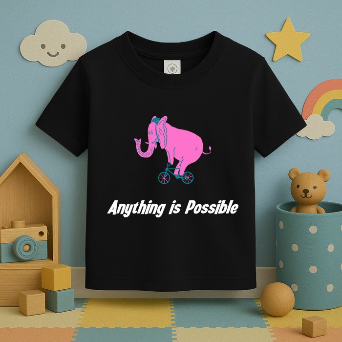 Anything Is Possible Elephant Bicycle Toddler T-Shirt