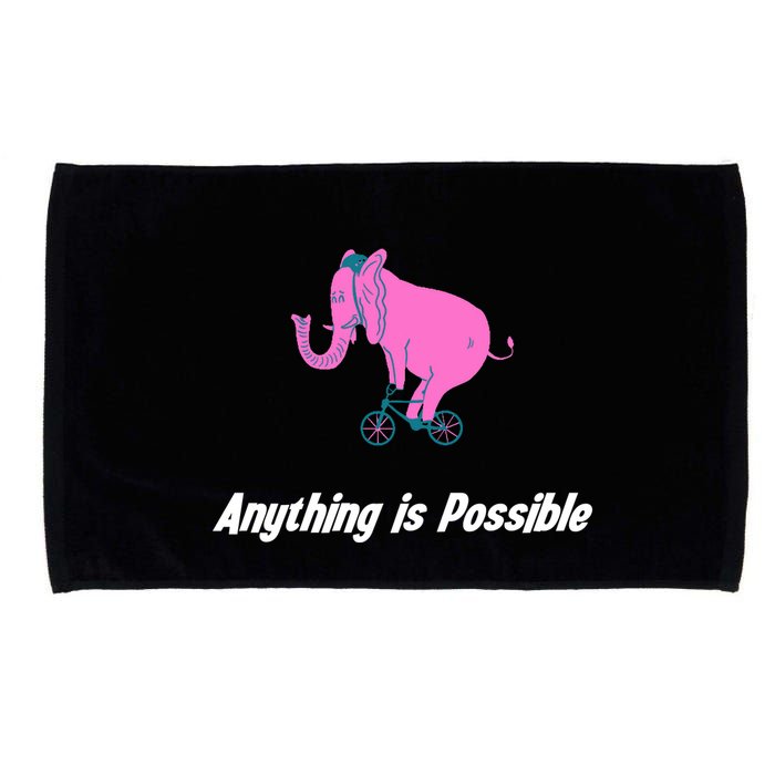 Anything Is Possible Elephant Bicycle Microfiber Hand Towel