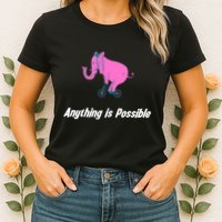 Anything Is Possible Elephant Bicycle Womens T-Shirt