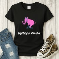Anything Is Possible Elephant Bicycle Womens T-Shirt