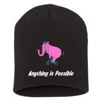 Anything Is Possible Elephant Bicycle Short Acrylic Beanie