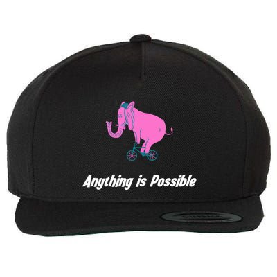 Anything Is Possible Elephant Bicycle Wool Snapback Cap
