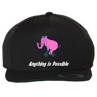 Anything Is Possible Elephant Bicycle Wool Snapback Cap