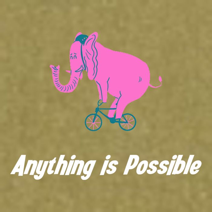 Anything Is Possible Elephant Bicycle Garment-Dyed Women's Muscle Tee