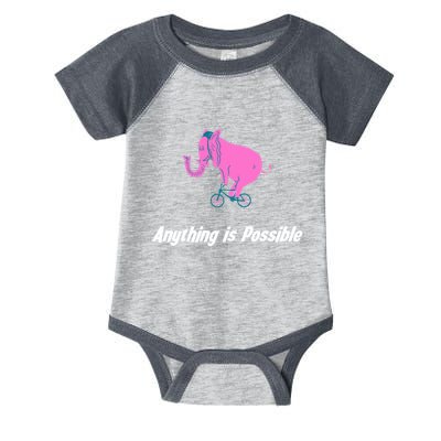 Anything Is Possible Elephant Bicycle Infant Baby Jersey Bodysuit