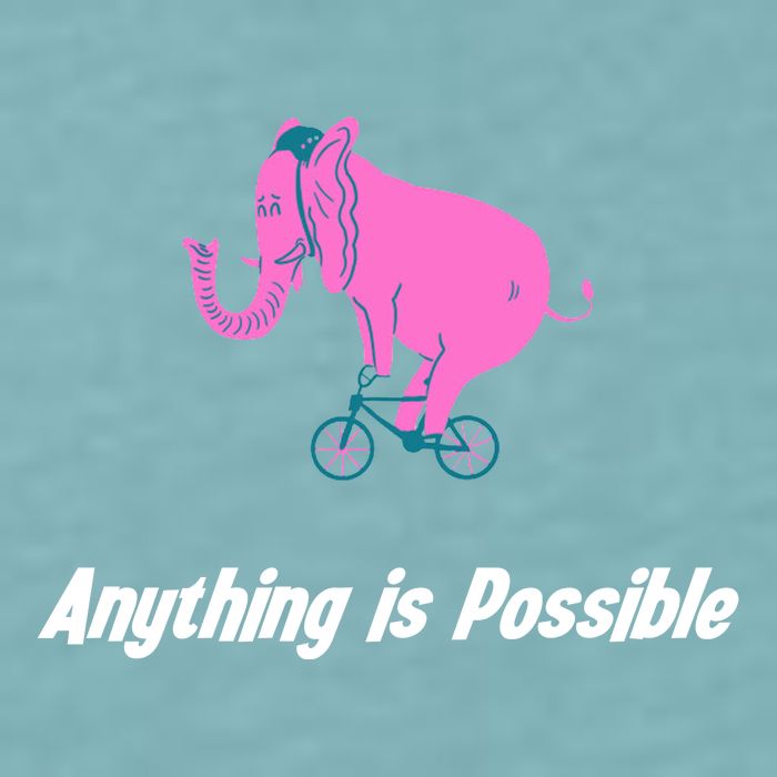 Anything Is Possible Elephant Bicycle Sueded Cloud Jersey T-Shirt