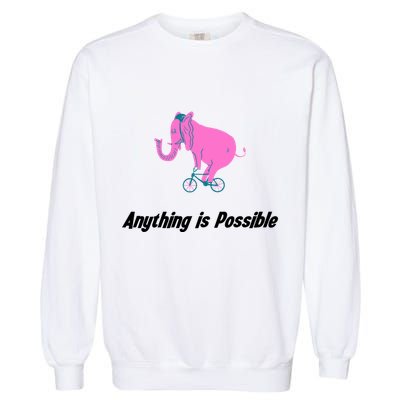 Anything Is Possible Elephant Bicycle Garment-Dyed Sweatshirt