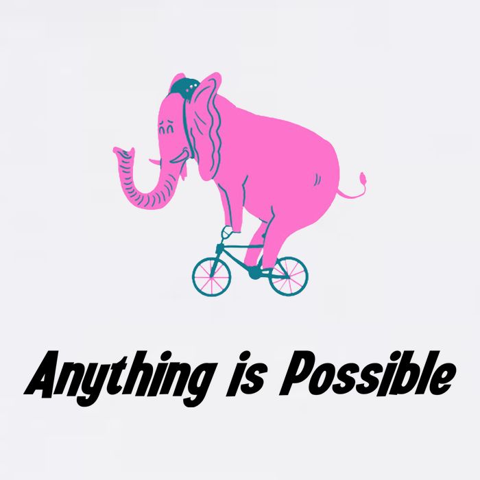 Anything Is Possible Elephant Bicycle Garment-Dyed Sweatshirt