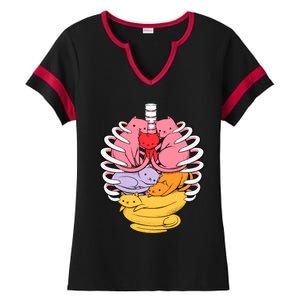 Anatomicat Is Perfect For Cat Lovers Ladies Halftime Notch Neck Tee