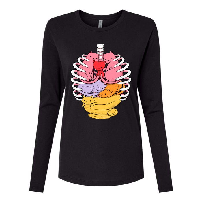 Anatomicat Is Perfect For Cat Lovers Womens Cotton Relaxed Long Sleeve T-Shirt