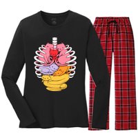 Anatomicat Is Perfect For Cat Lovers Women's Long Sleeve Flannel Pajama Set 