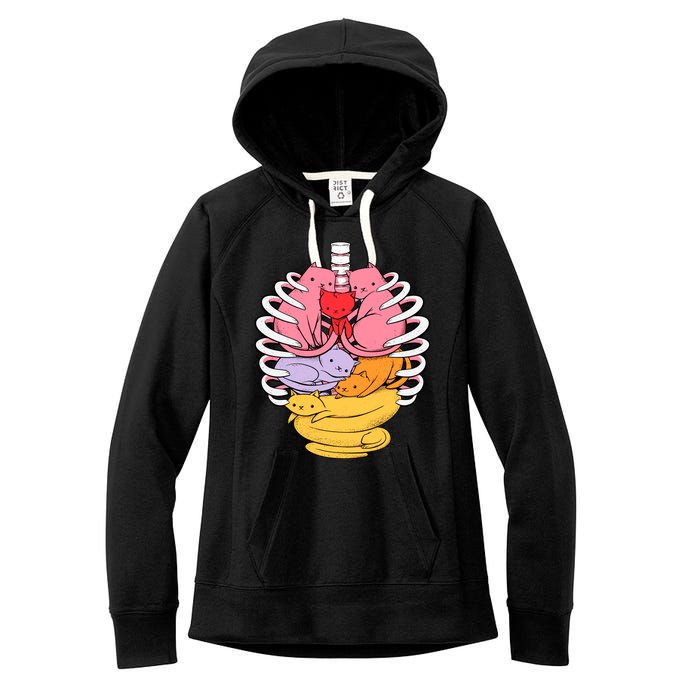 Anatomicat Is Perfect For Cat Lovers Women's Fleece Hoodie