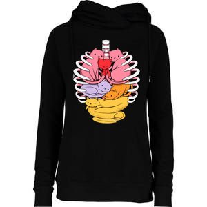 Anatomicat Is Perfect For Cat Lovers Womens Funnel Neck Pullover Hood