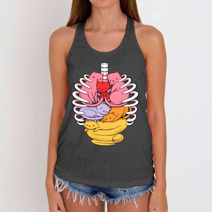 Anatomicat Is Perfect For Cat Lovers Women's Knotted Racerback Tank