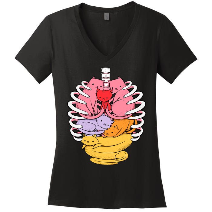 Anatomicat Is Perfect For Cat Lovers Women's V-Neck T-Shirt