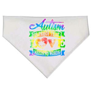 Autism Is Proof That Love Needs No Words Autistic Gift USA-Made Doggie Bandana