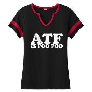 ATF Is Poo Poo Ladies Halftime Notch Neck Tee