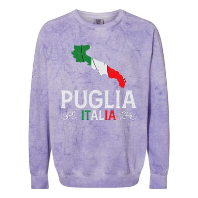 Apulia Italy Puglia Souvenir Silhouette Apulia Colorblast Crewneck Sweatshirt