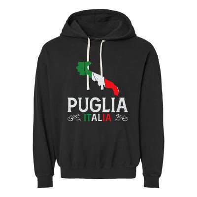 Apulia Italy Puglia Souvenir Silhouette Apulia Garment-Dyed Fleece Hoodie