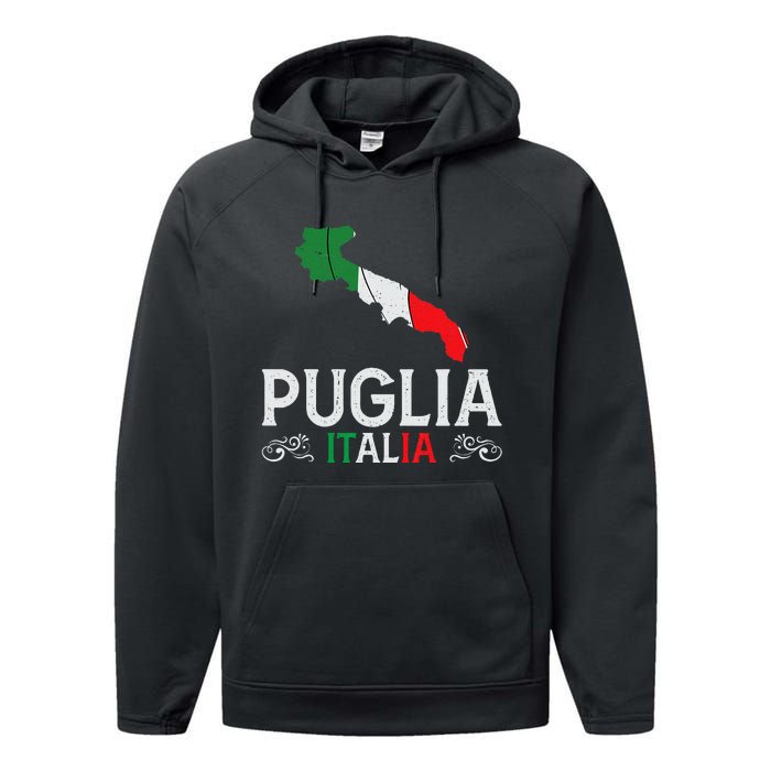 Apulia Italy Puglia Souvenir Silhouette Apulia Performance Fleece Hoodie