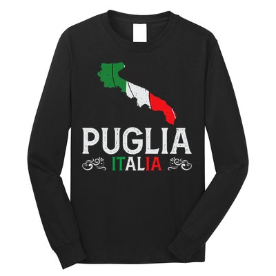 Apulia Italy Puglia Souvenir Silhouette Apulia Long Sleeve Shirt