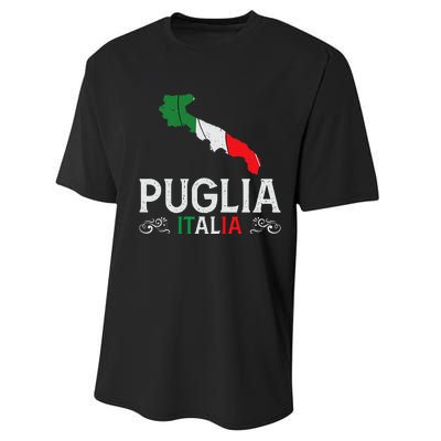 Apulia Italy Puglia Souvenir Silhouette Apulia Performance Sprint T-Shirt