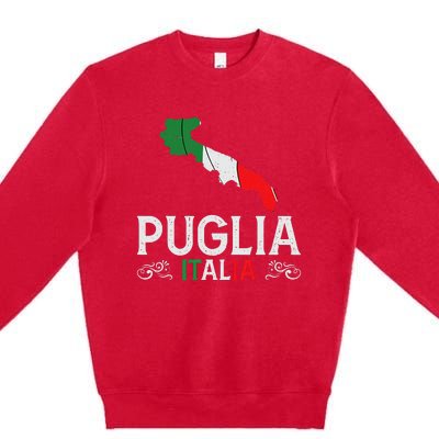 Apulia Italy Puglia Souvenir Silhouette Apulia Premium Crewneck Sweatshirt