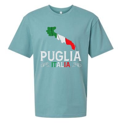 Apulia Italy Puglia Souvenir Silhouette Apulia Sueded Cloud Jersey T-Shirt