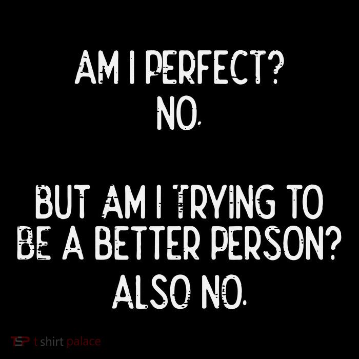 Am I Perfect No Trying Better Person Funny Sayings Zip Tote Bag