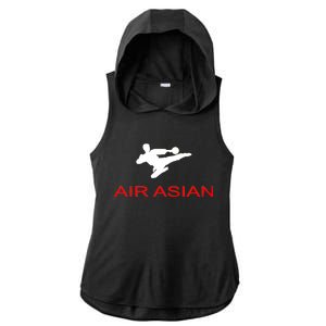 Air Asian Karate Kick Ladies PosiCharge Tri-Blend Wicking Draft Hoodie Tank