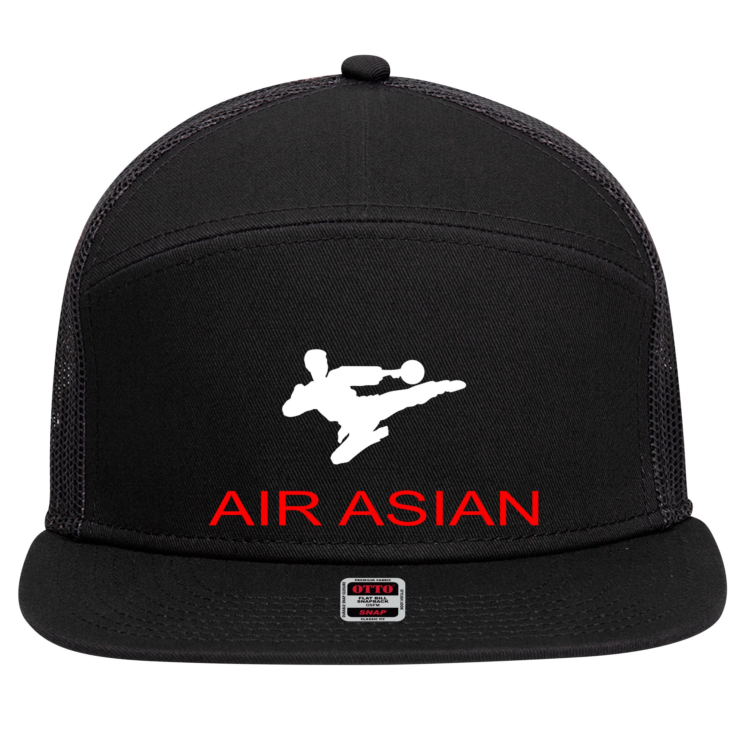 Air Asian Karate Kick 7 Panel Mesh Trucker Snapback Hat