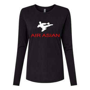 Air Asian Karate Kick Womens Cotton Relaxed Long Sleeve T-Shirt