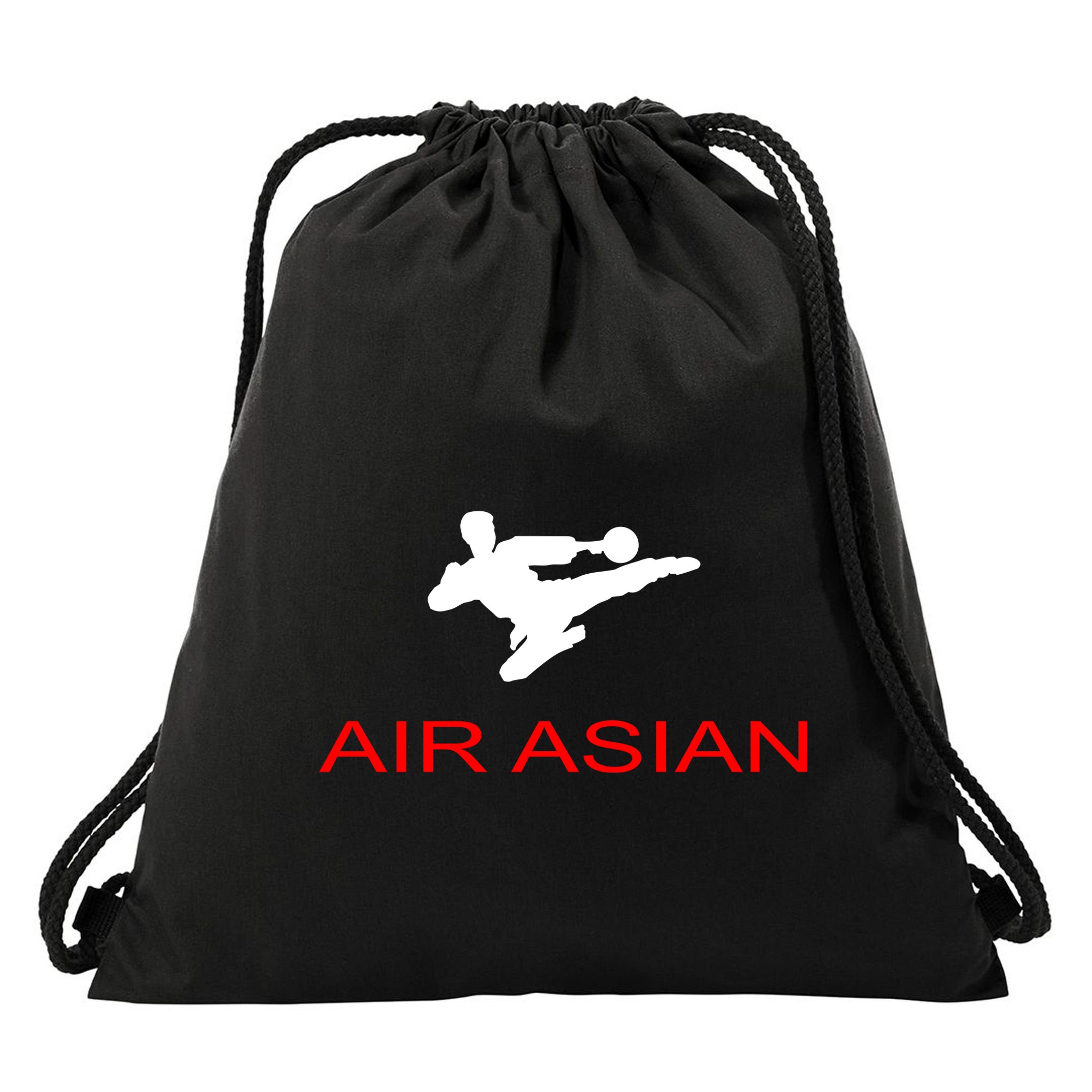 Air Asian Karate Kick Drawstring Bag