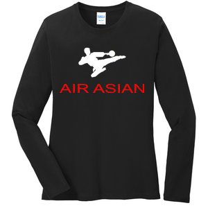 Air Asian Karate Kick Ladies Long Sleeve Shirt