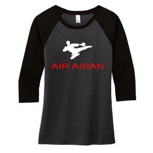 Air Asian Karate Kick Women's Tri-Blend 3/4-Sleeve Raglan Shirt