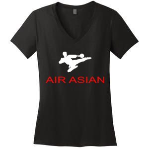 Air Asian Karate Kick Women's V-Neck T-Shirt