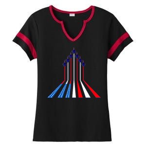 AIr Force flag - Air Show Trail Flag Ladies Halftime Notch Neck Tee