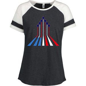 AIr Force flag - Air Show Trail Flag Enza Ladies Jersey Colorblock Tee