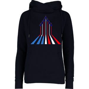 AIr Force flag - Air Show Trail Flag Womens Funnel Neck Pullover Hood